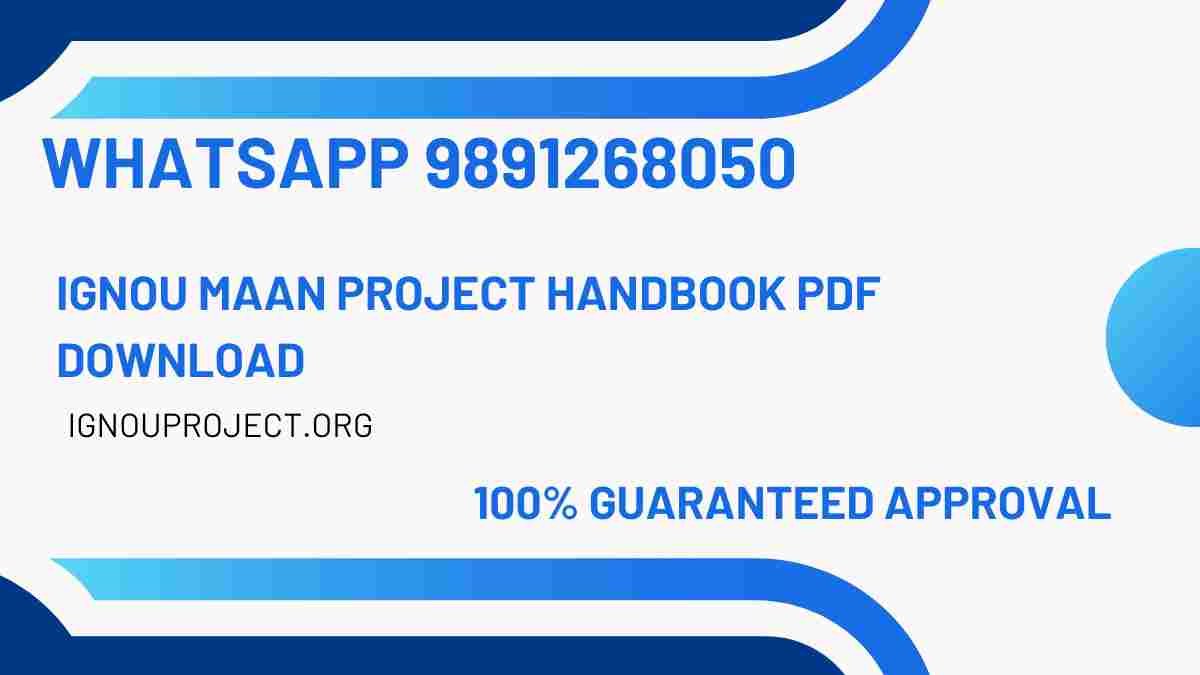 IGNOU MAAN Project Handbook PDF Download