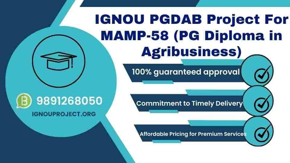 IGNOU PGDAB Project For MAMP-58