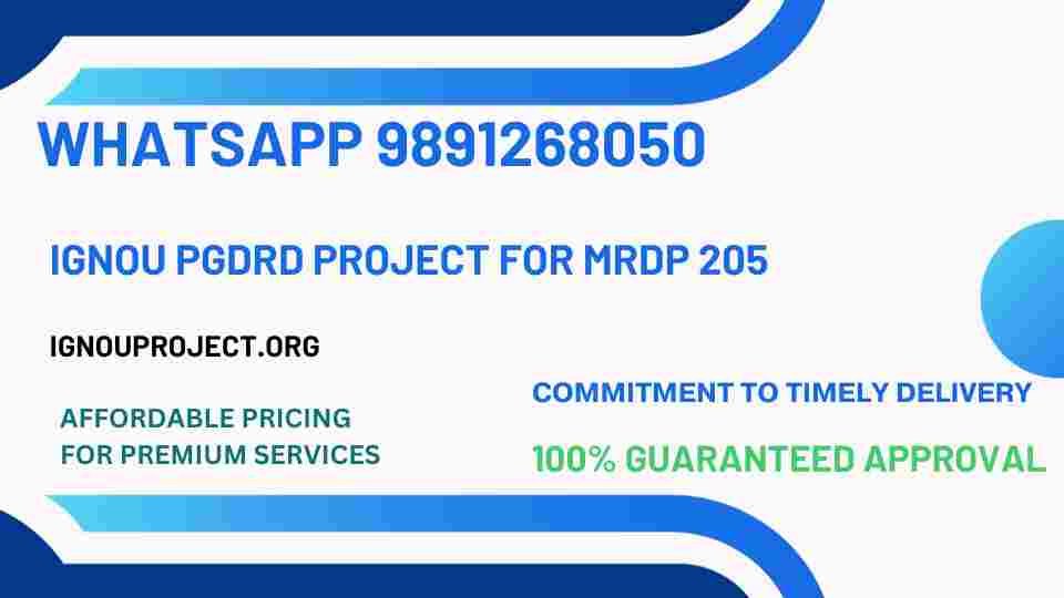IGNOU PGDRD Project MRDP 205