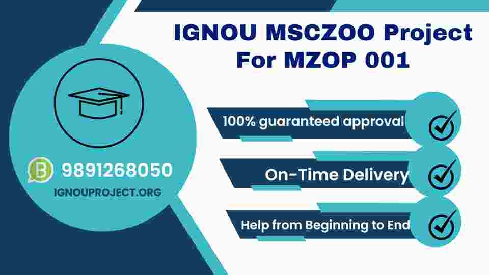 IGNOU MSCZOO Project For MZOP 001