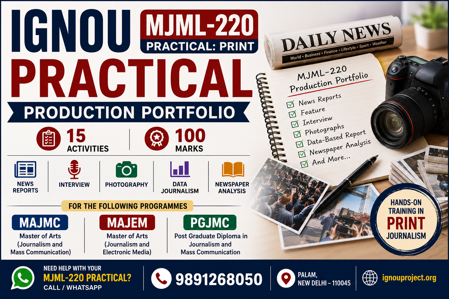 IGNOU MJML-220 Practical Production Portfolio Guide